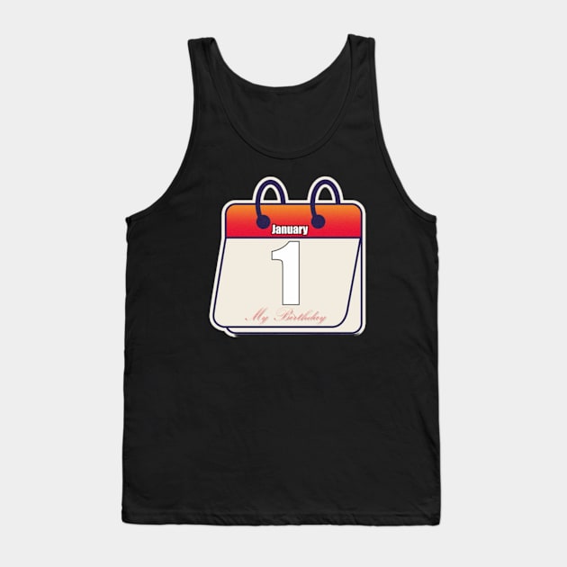 January 1 my brithday Tank Top by TheRelaxedWolf